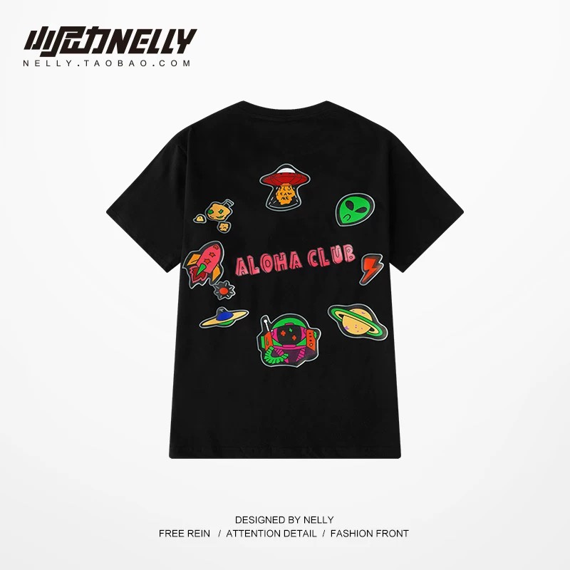 1699. ALOHA BLACK TEE