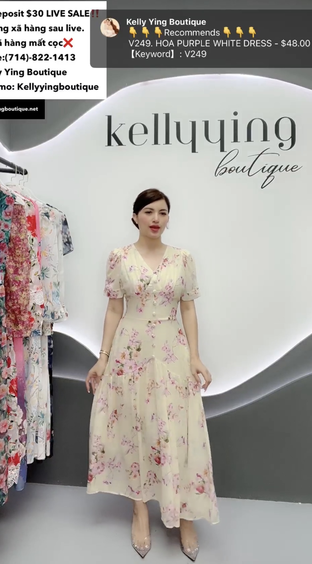 V289. HOA CREAM DRESS