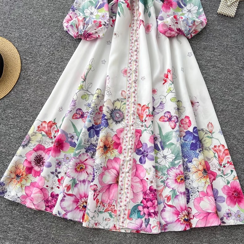 7816. FLOWER LONG DRESS
