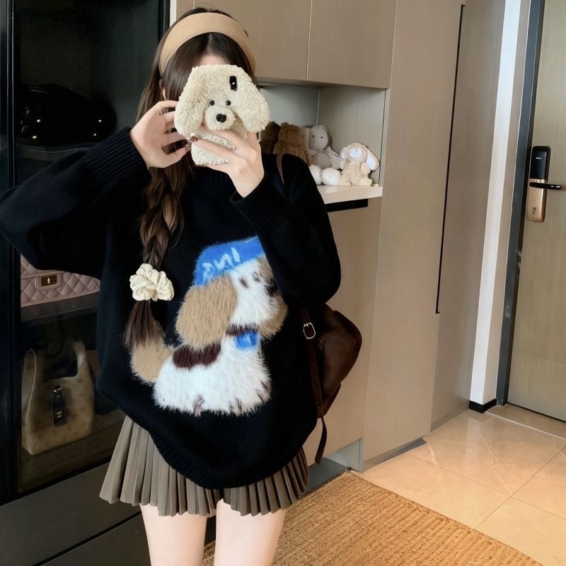 T332. SWEATER BLACK DOG