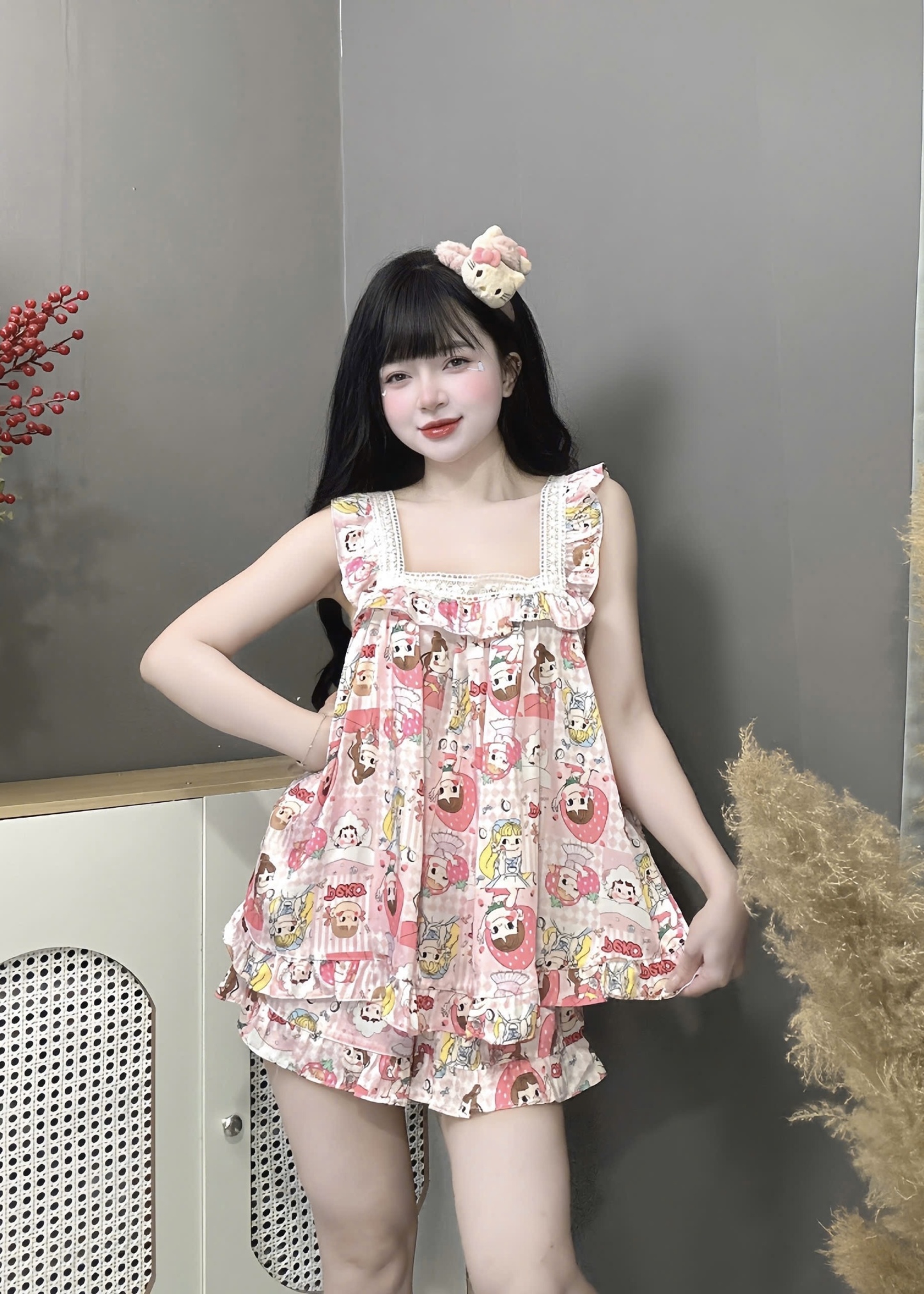 V1068. SLEEPWEAR CUTIE GIRL PINK