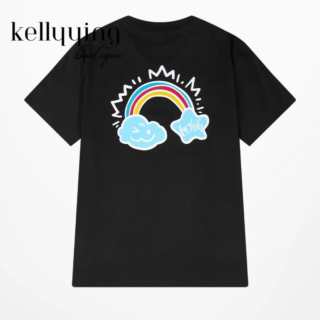 1664. RAINBOW BLACK TEE
