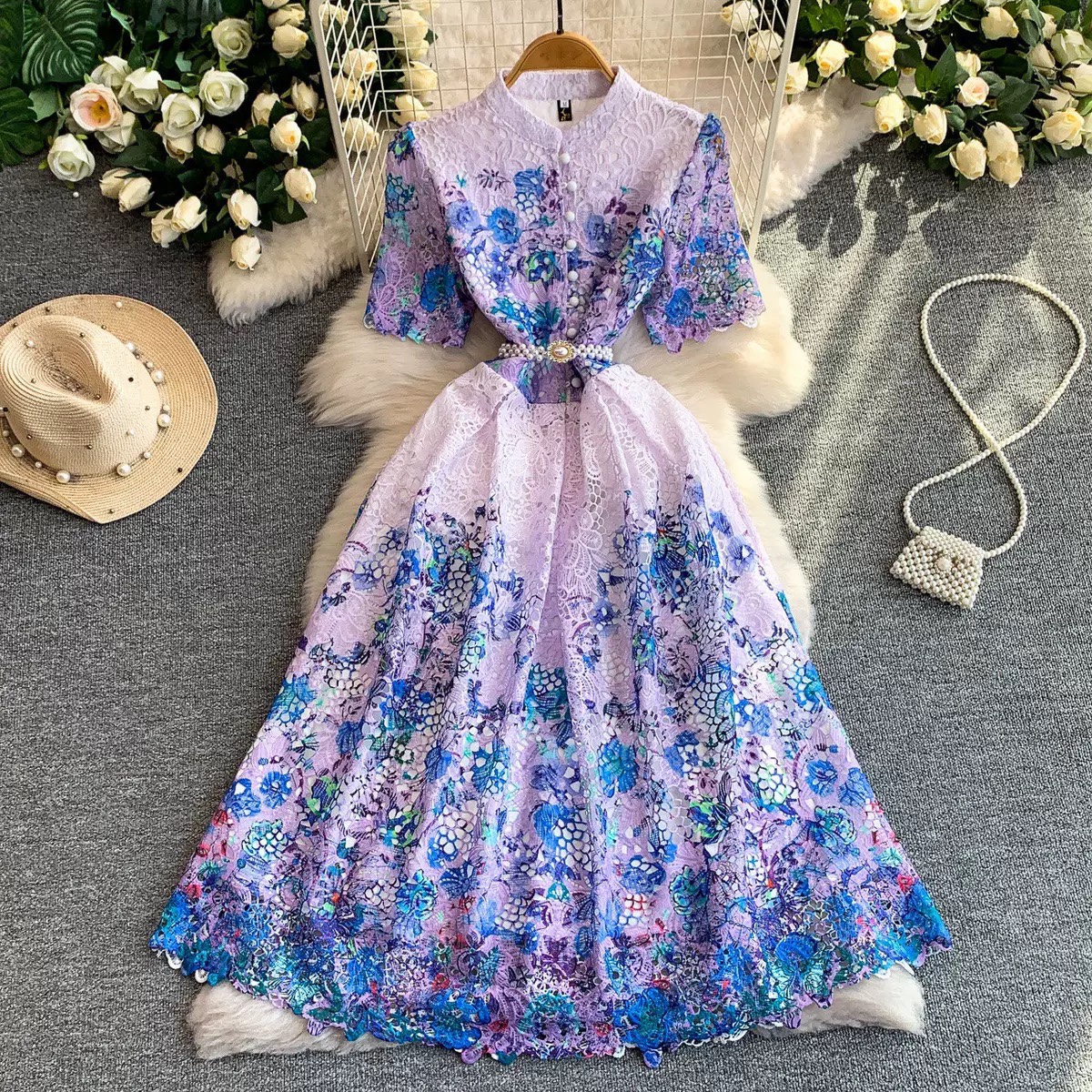 8263. LACE DRESS EXCLUSIVE PURPLE