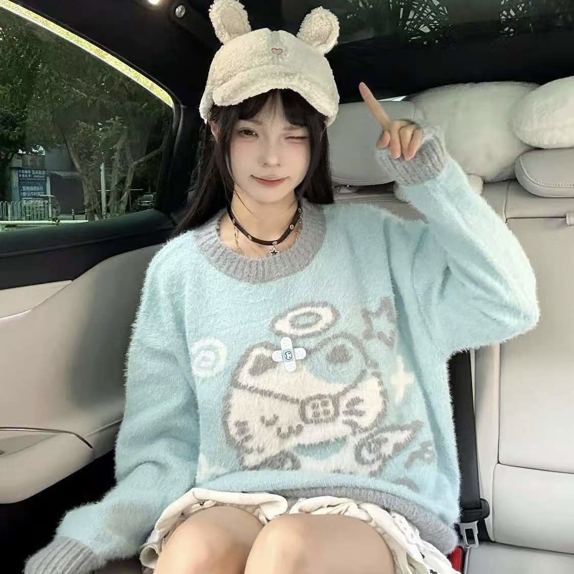 T329. SWEATER BLUE CAT