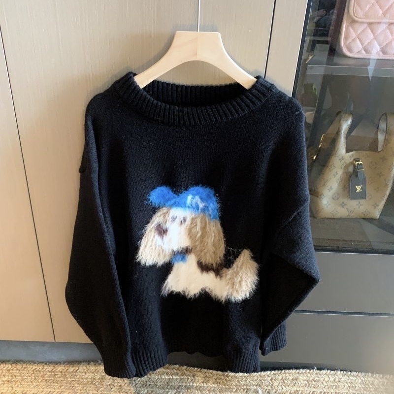 T332. SWEATER BLACK DOG