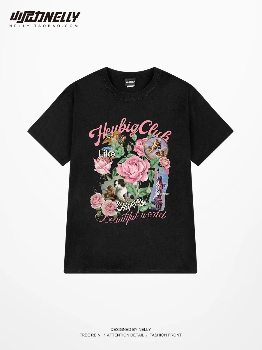 1680. FLOWER BLACK TEE