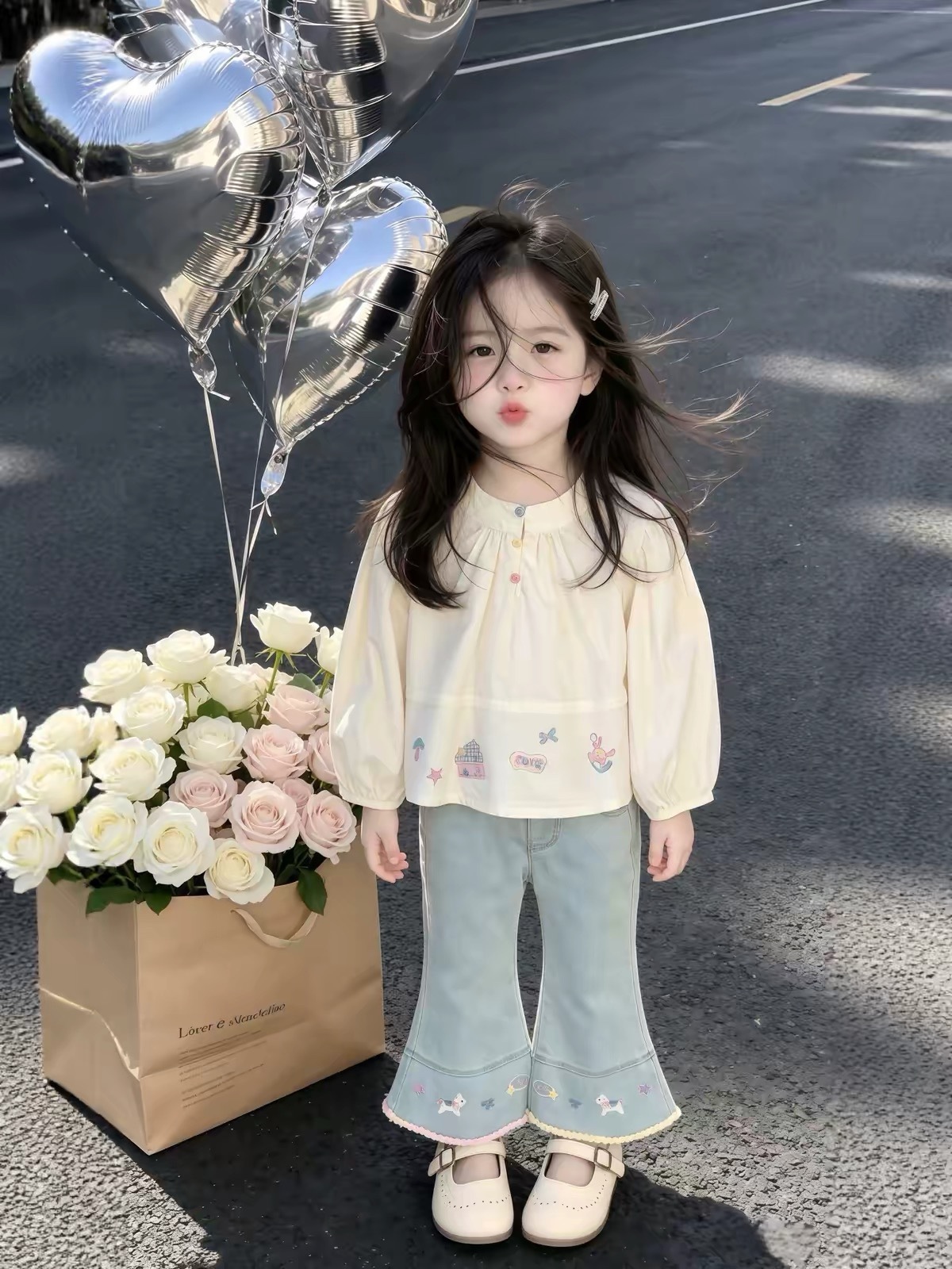 K385. KID GIRL DENIM SET