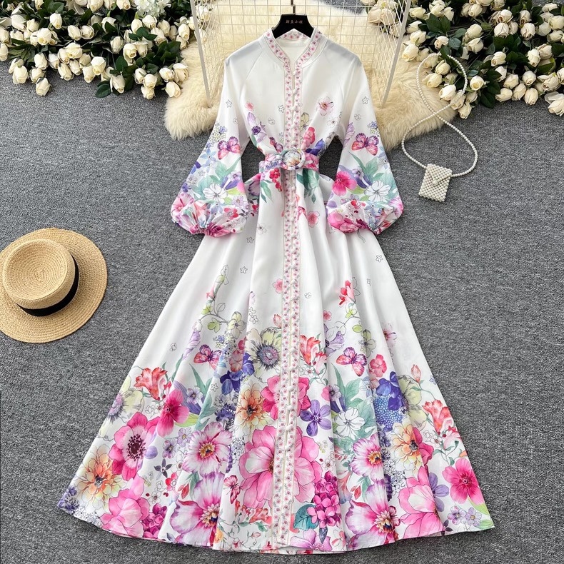 7816. FLOWER LONG DRESS