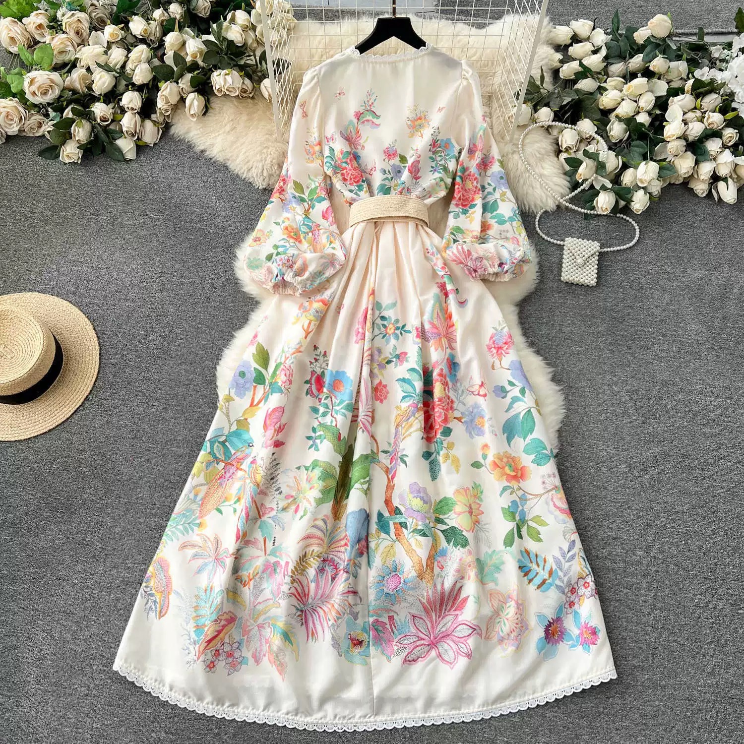 7796. FLOWER LONG DRESS