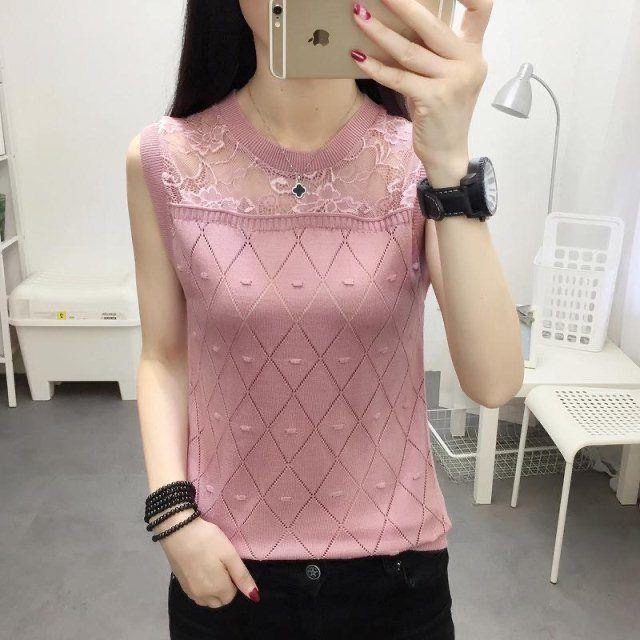 C848. LACE TOP CAMISOLE PINK