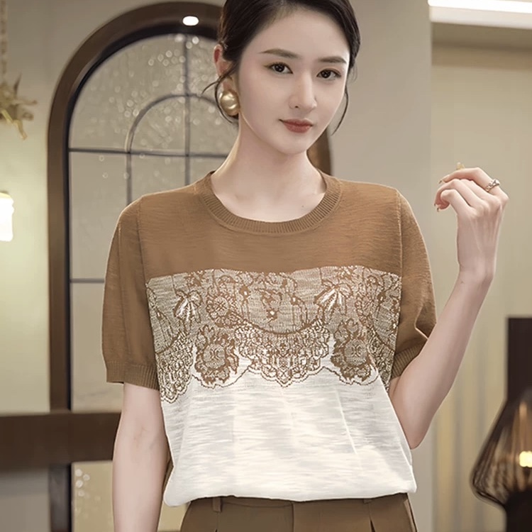 C702. PINK SHORT SLEEVES TOP