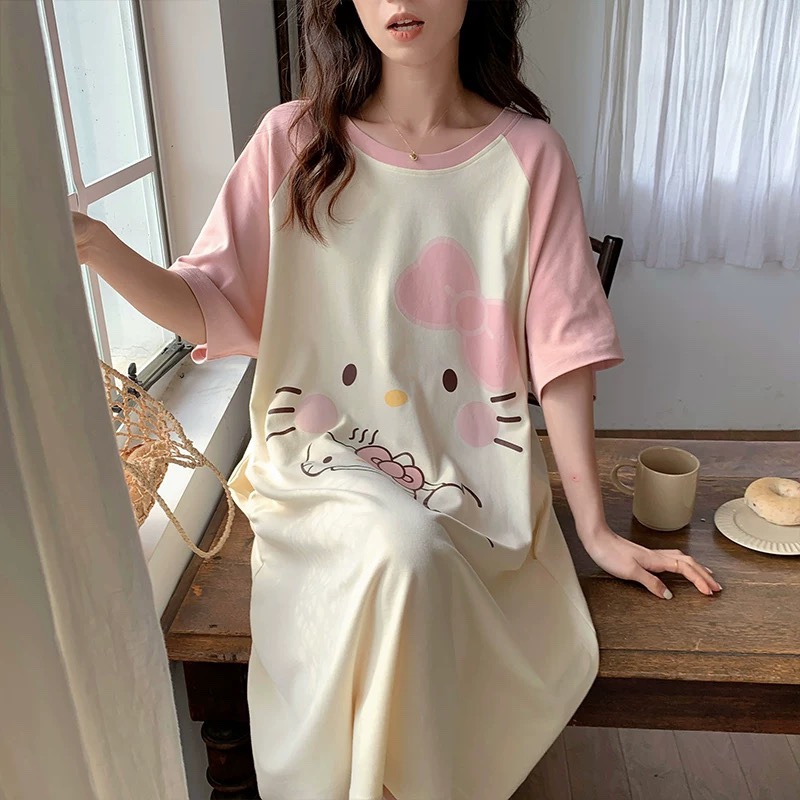 S230. SLEEPWEAR DRESS HELLO KITTY PINK