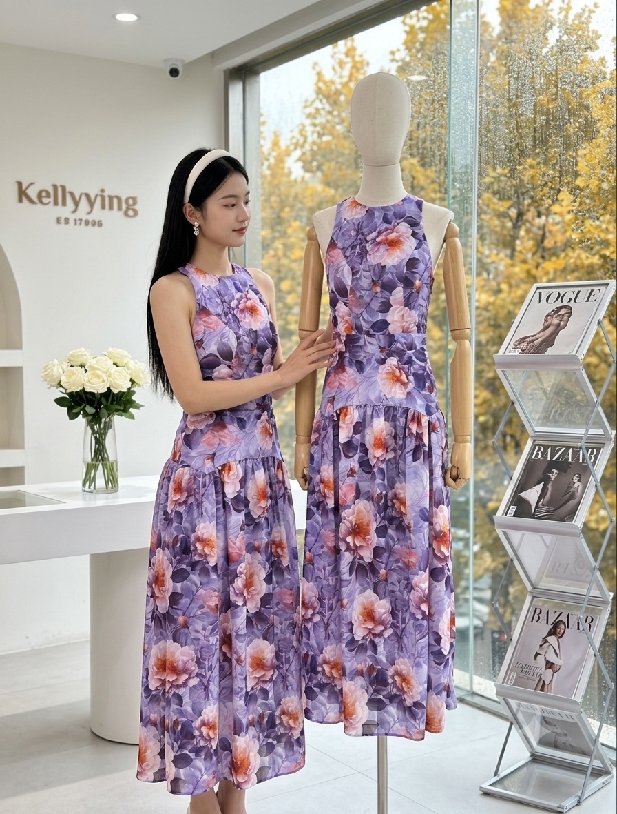 V928. MAXI DRESS HO LUNG•