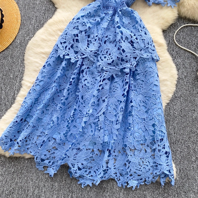 7864. BLUE LONG DRESS