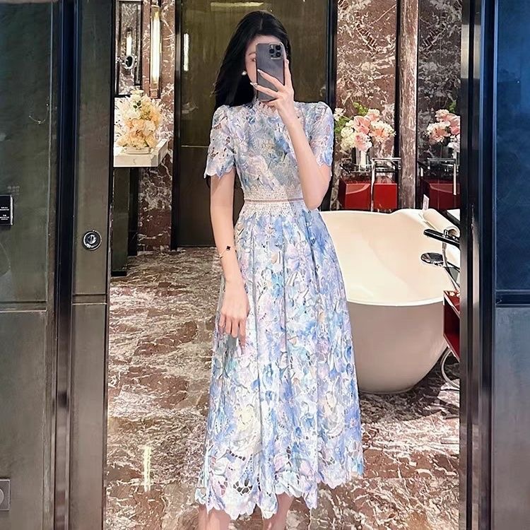8294. LACE DRESS EXCLUSIVE BLUE