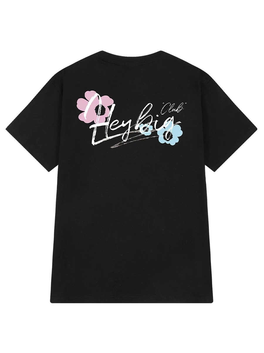 1665. FLOWER BLACK TEE