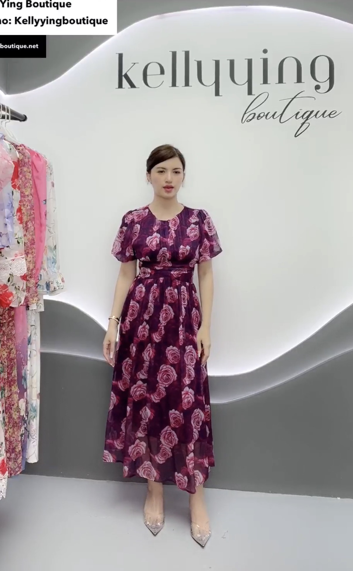 V291. HOA DARKPINK DRESS