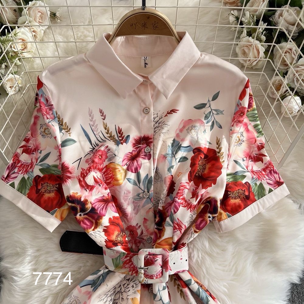 7774. FLOWER LONG DRESS  (exclusive)