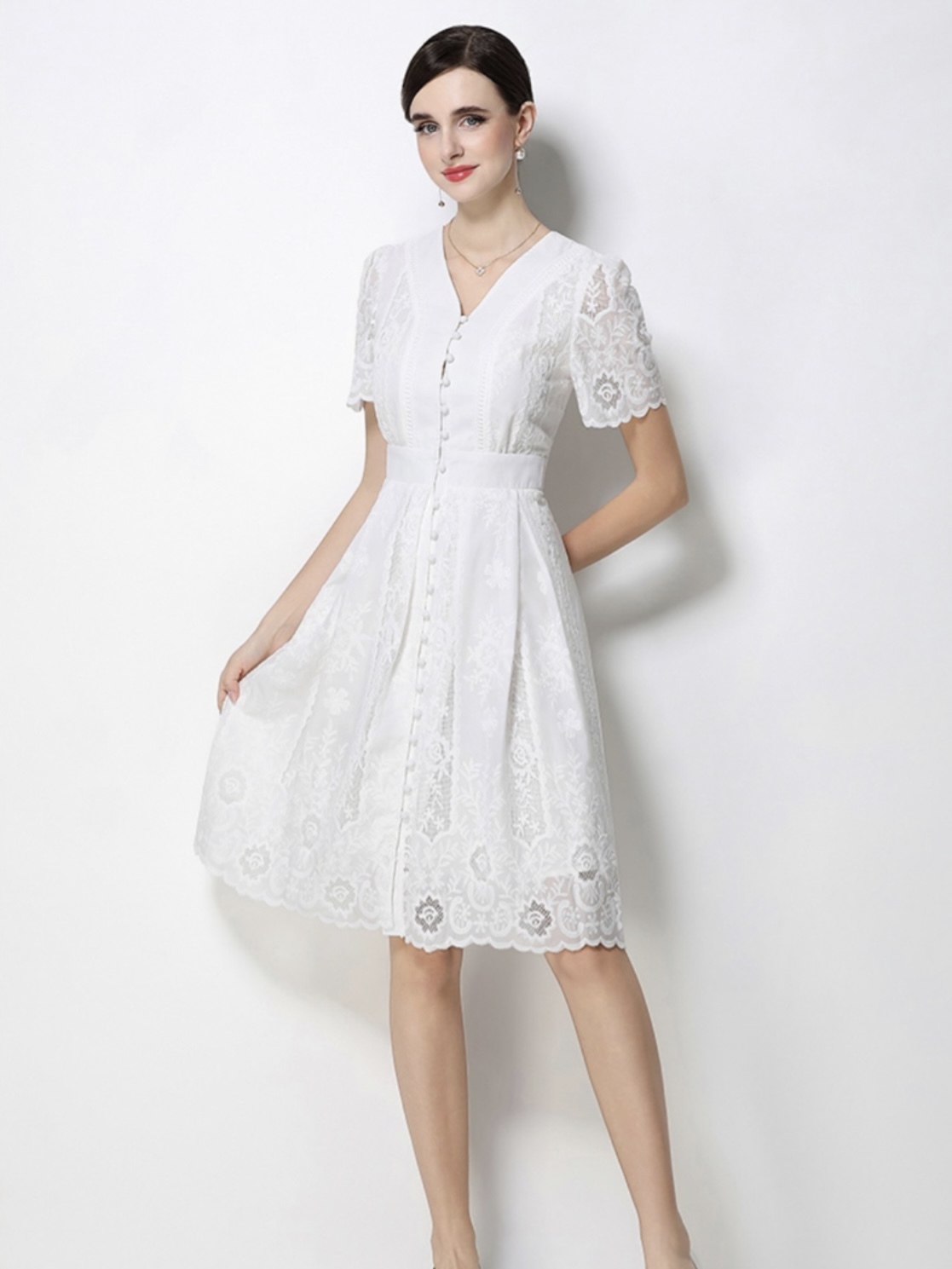 8376. LACE DRESS EXCLUSIVE WHITE