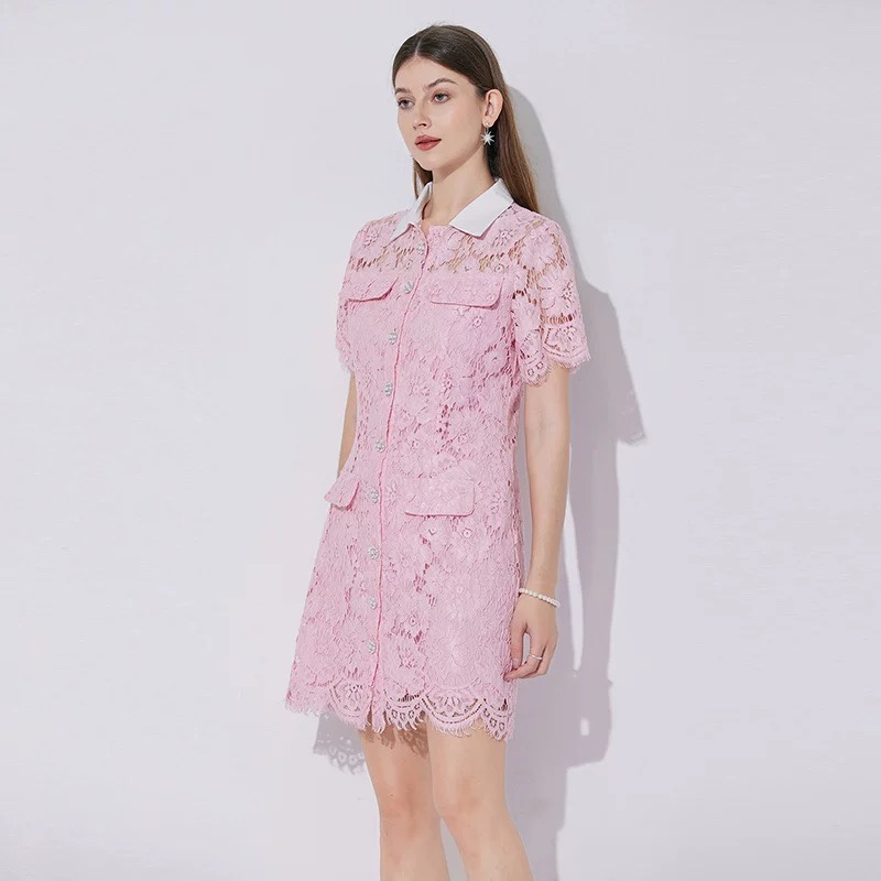 7759. PINK SHORT DRESS