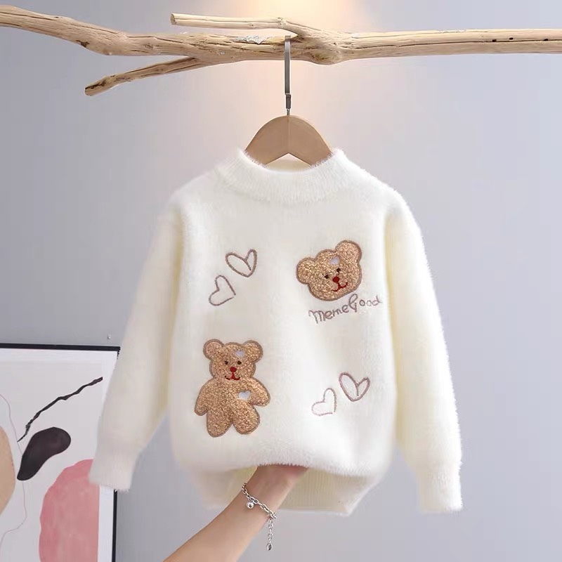 K500. BABY SWEATER WHITE BEAR