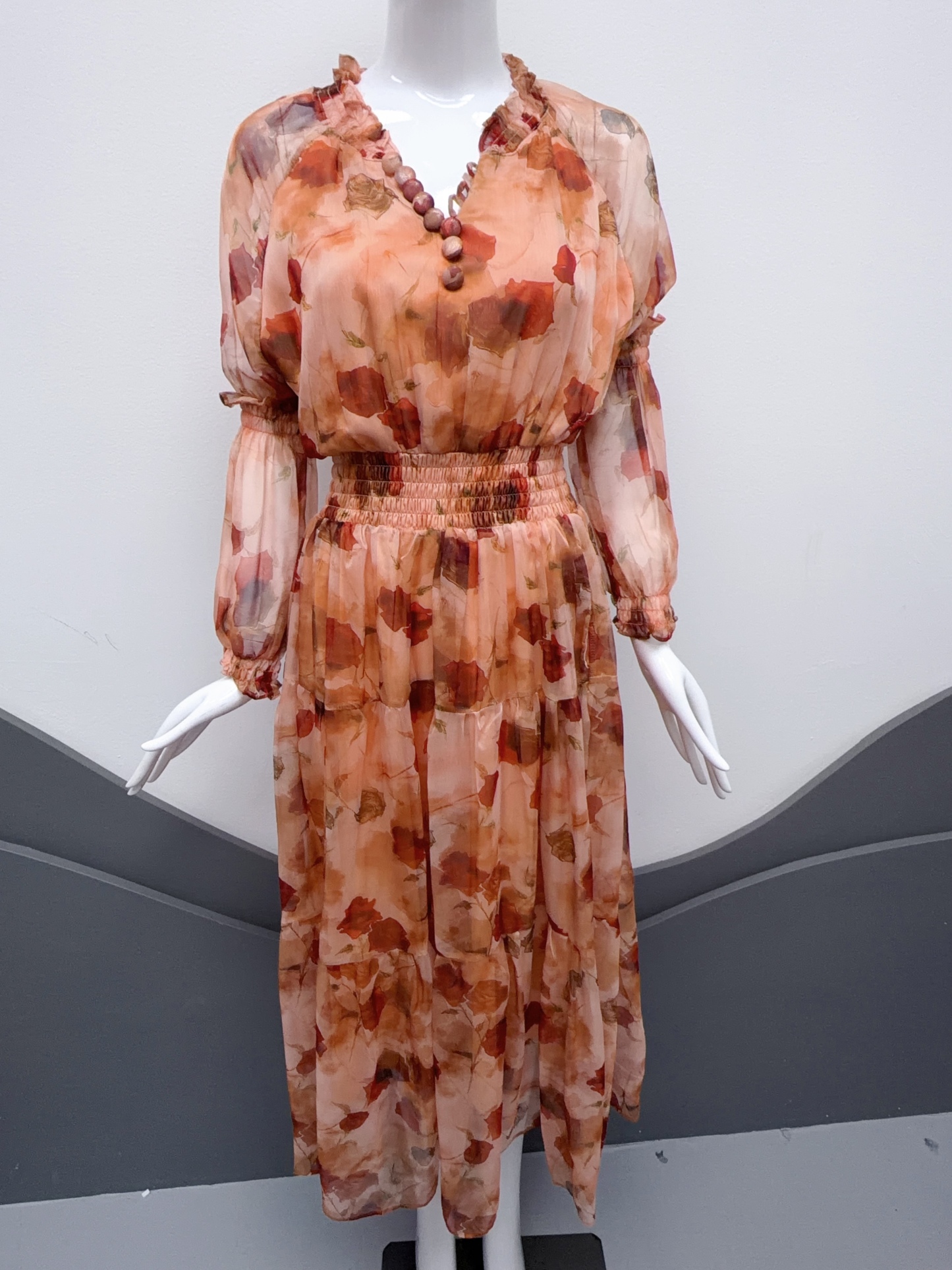 V321. HOA ORANGE DRESS