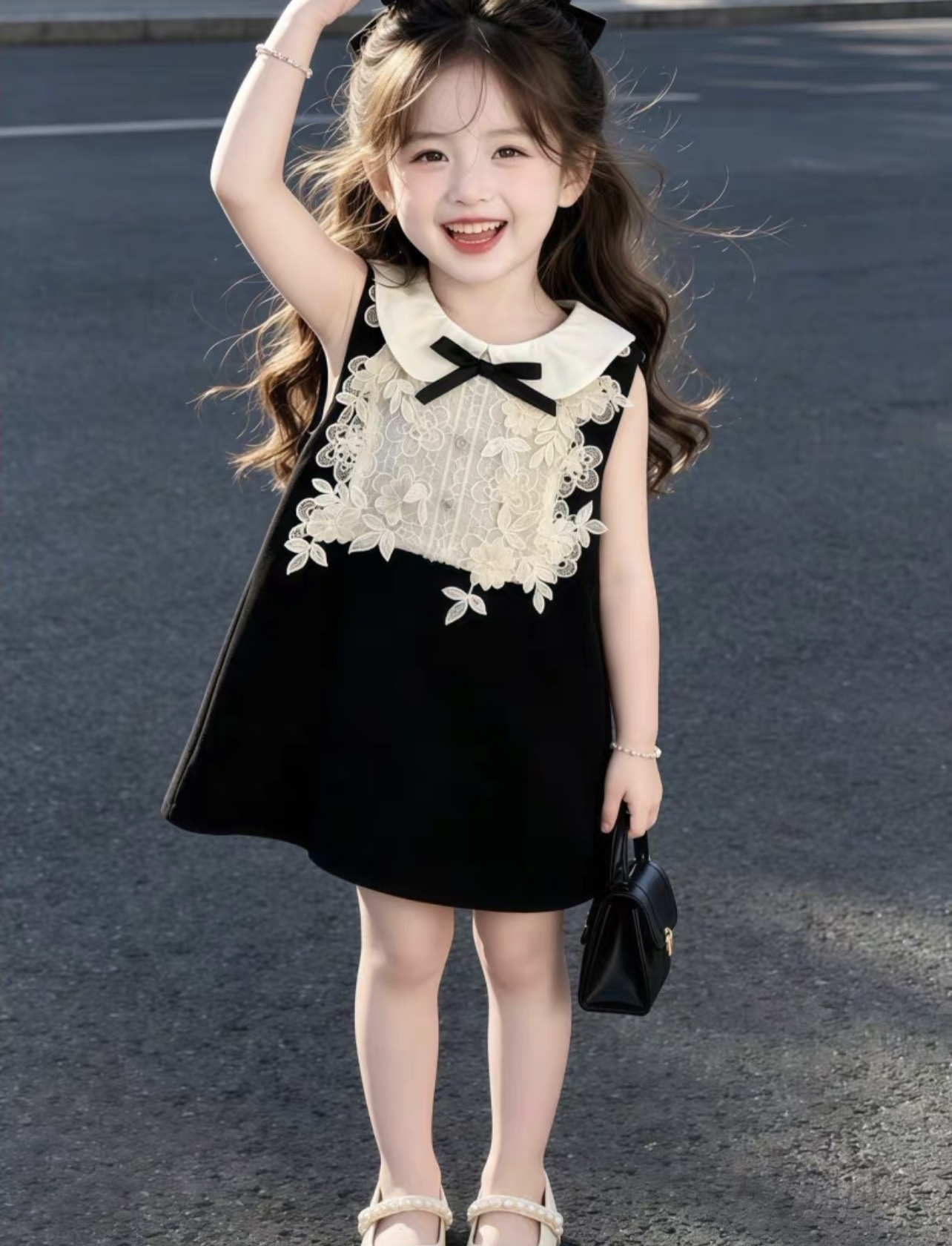 K287. KID GIRL BLACK DRESS