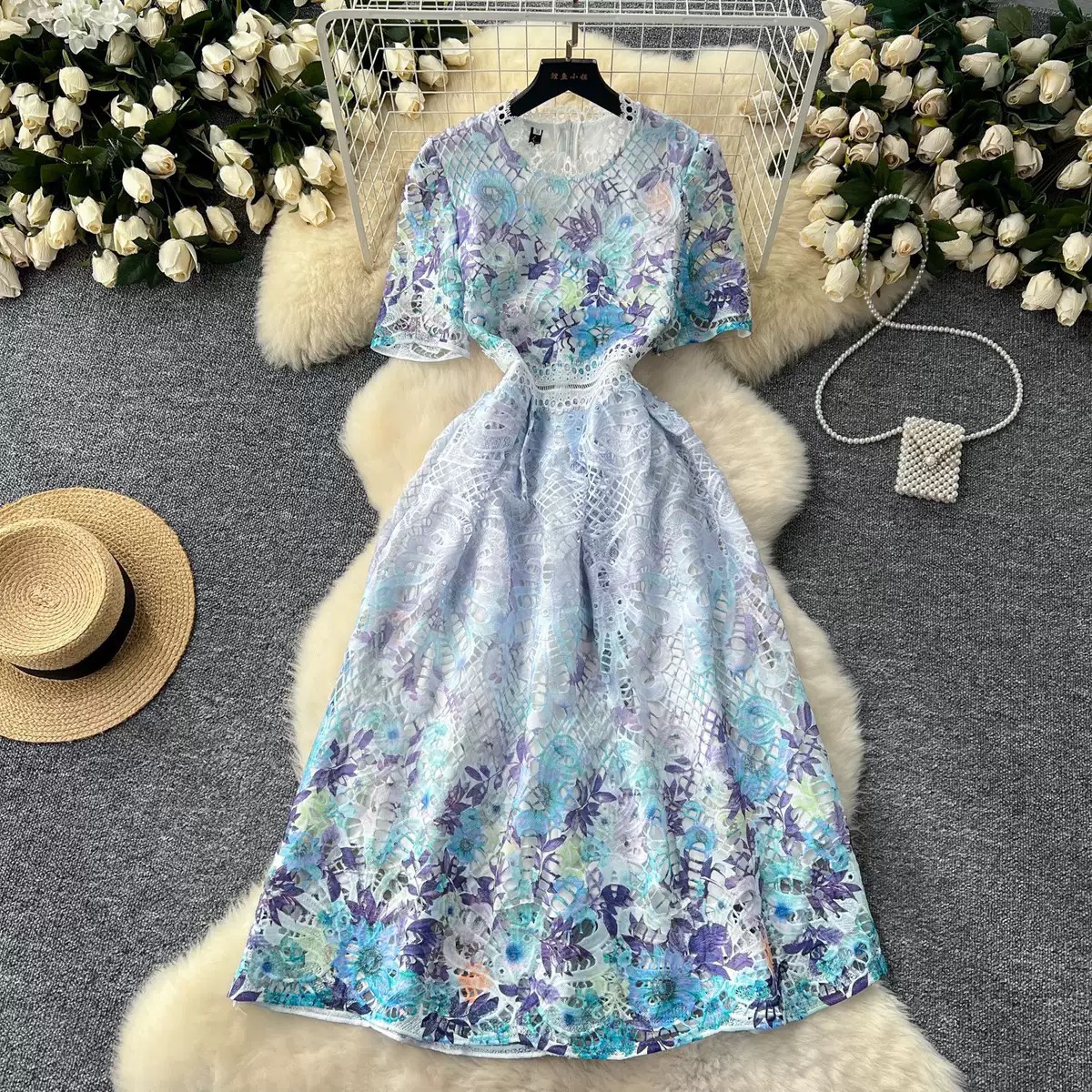 8297. LACE DRESS EXCLUSIVE PURPLE