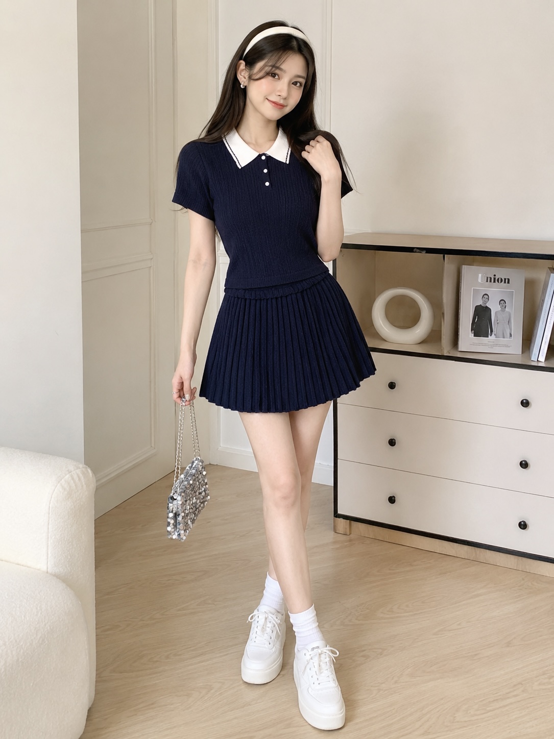 6825. SET SHORT SKIRT BLACK