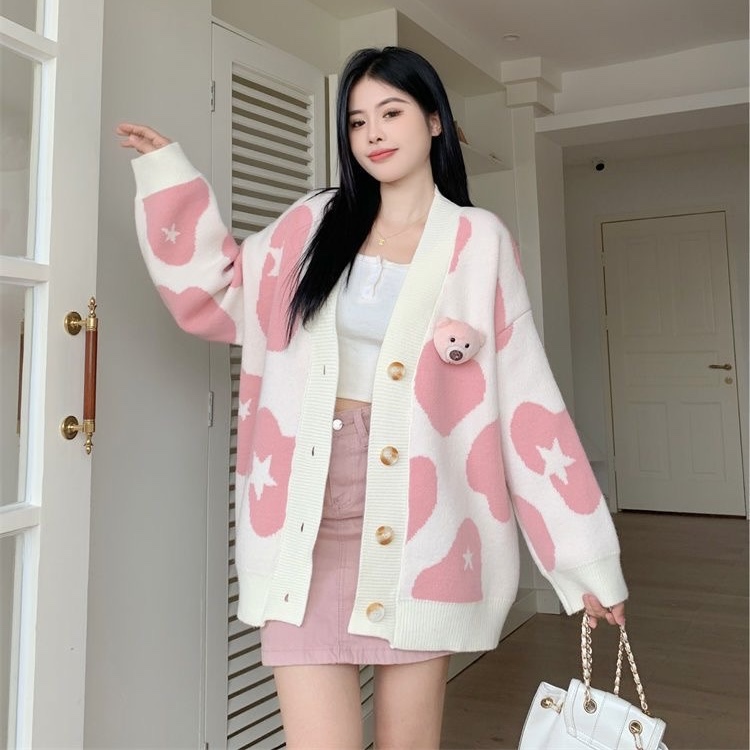 9221. CARDIGAN BEAR WHITE