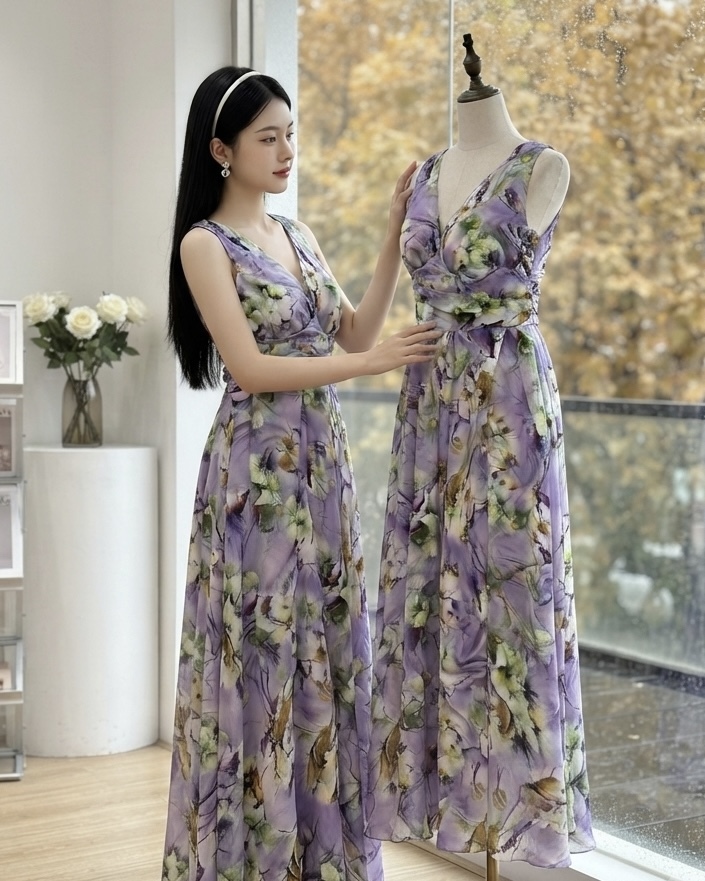 V118. MAXI DRESS PURPLE