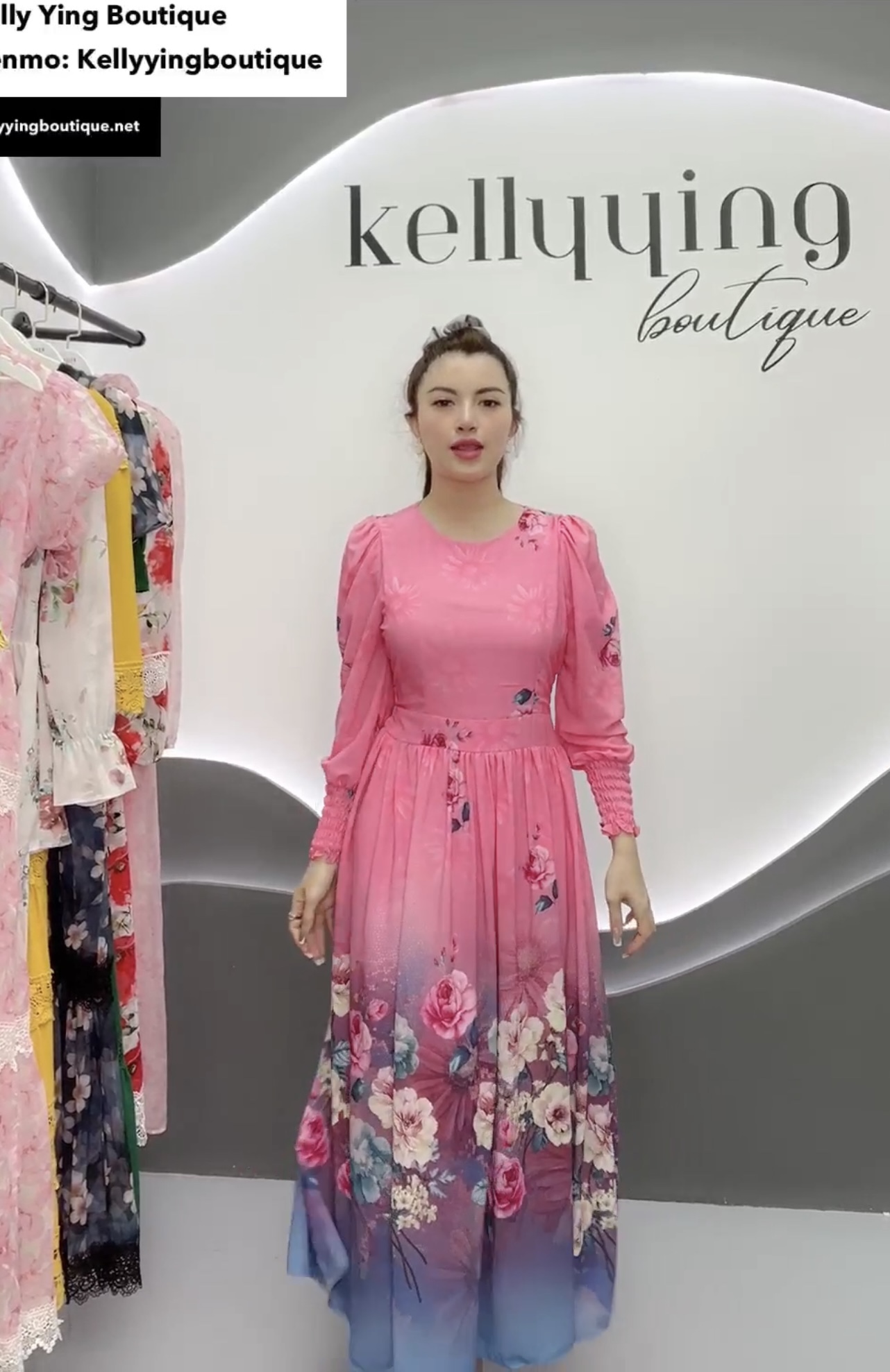 V294. HOA PINK DRESS