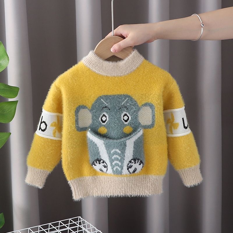 K550. BABY SWEATER ELEPHANT YELLOW