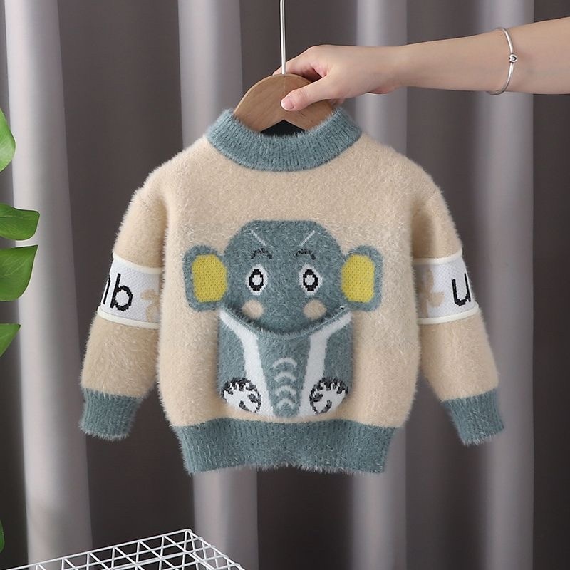 K549. BABY SWEATER ELEPHANT KHAKI