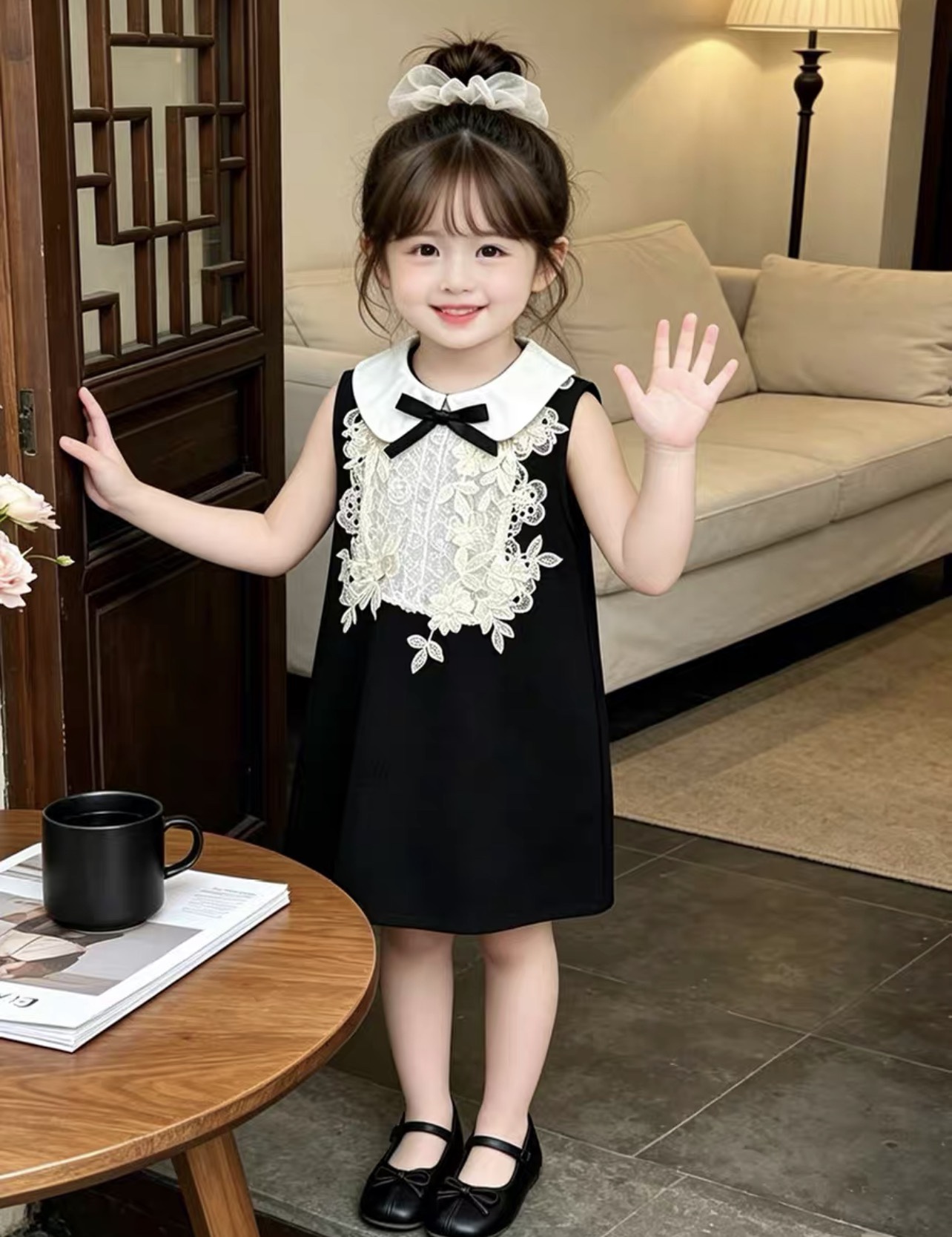 K287. KID GIRL BLACK DRESS