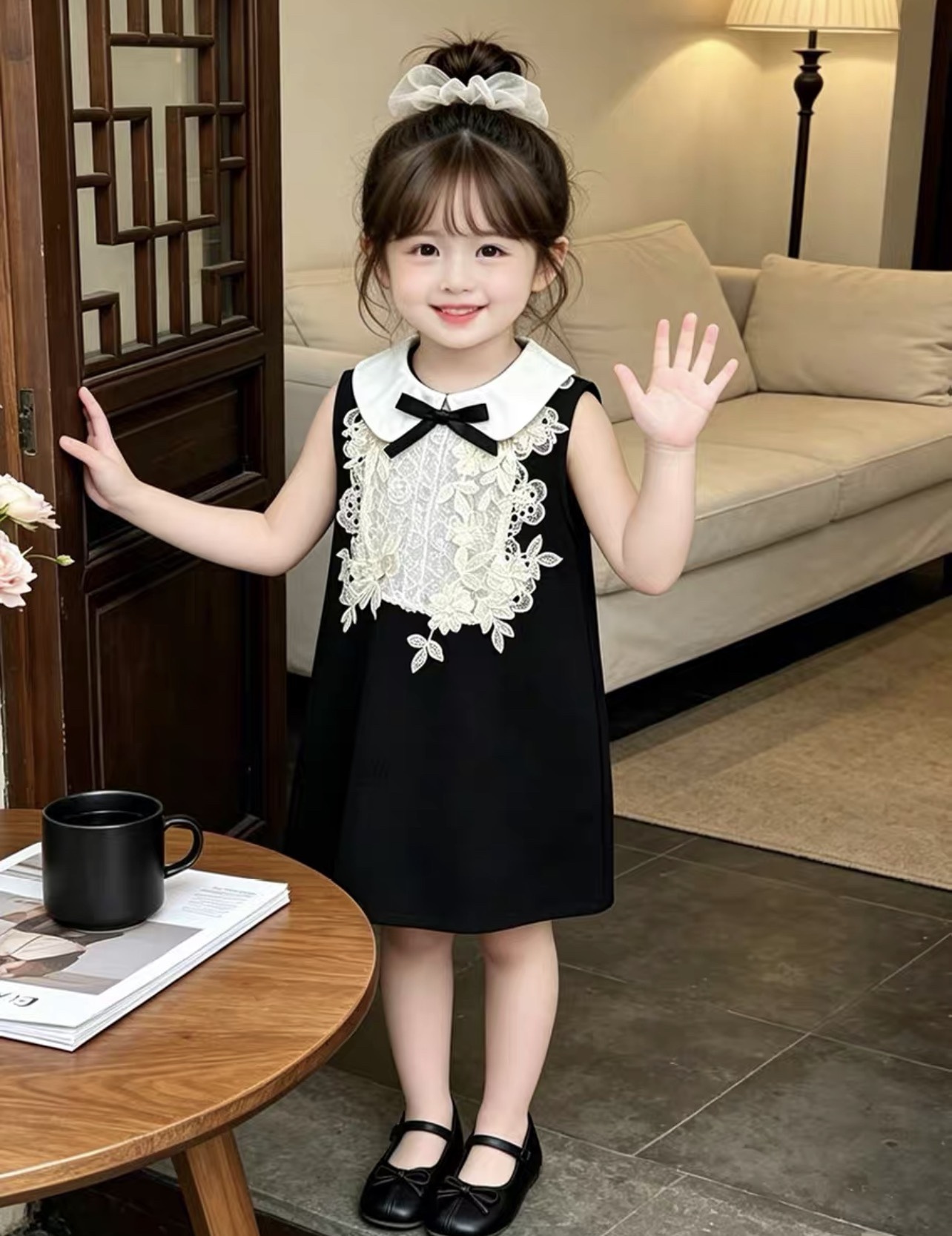 K287. KID GIRL BLACK DRESS