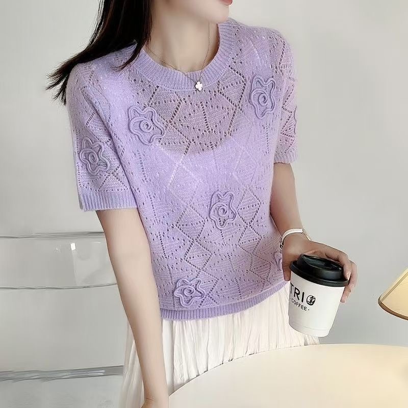 C779. PURPLE SHORT SLEEVES TOP