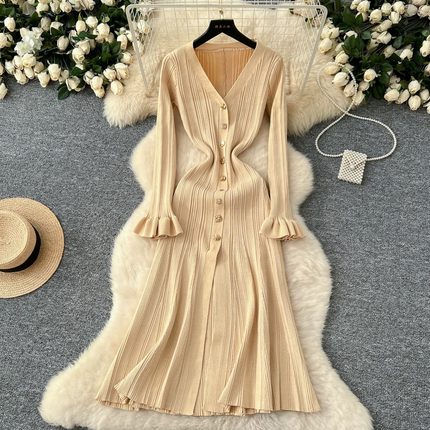 8124. CREAM DRESS
