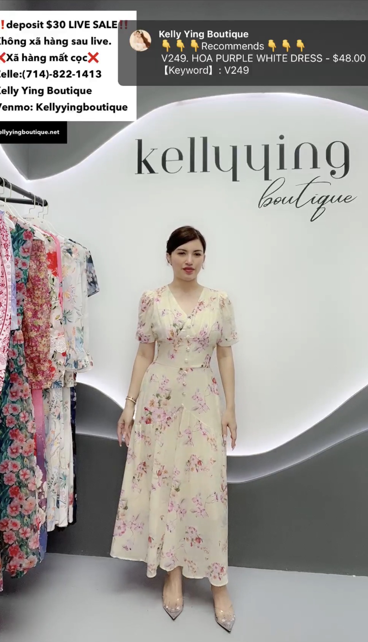 V289. HOA CREAM DRESS