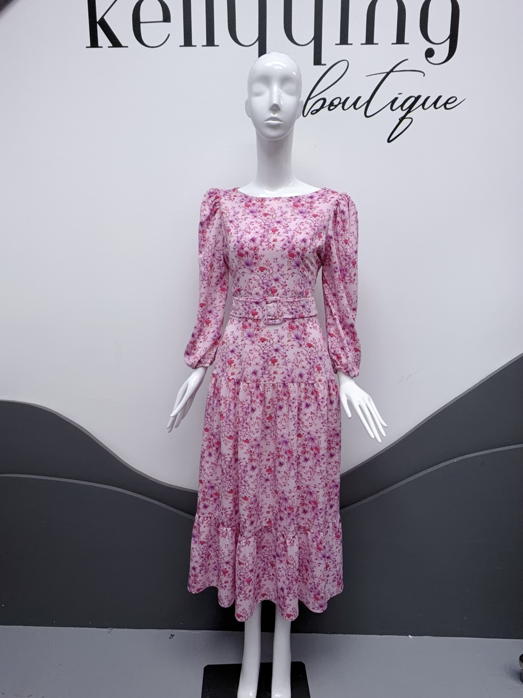 V315. HOA PINK DRESS