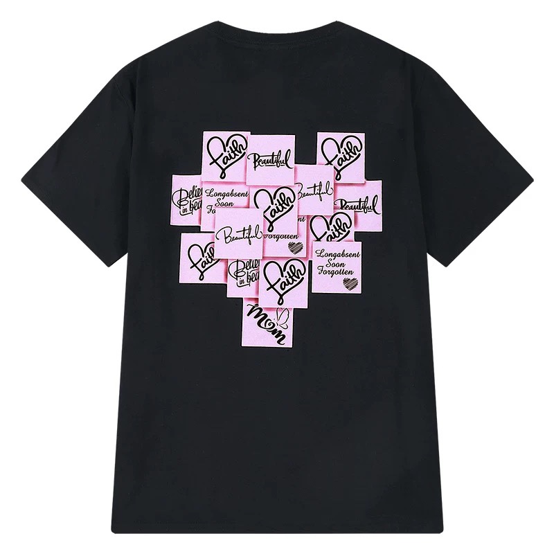 1638. HEART BLACK TEE