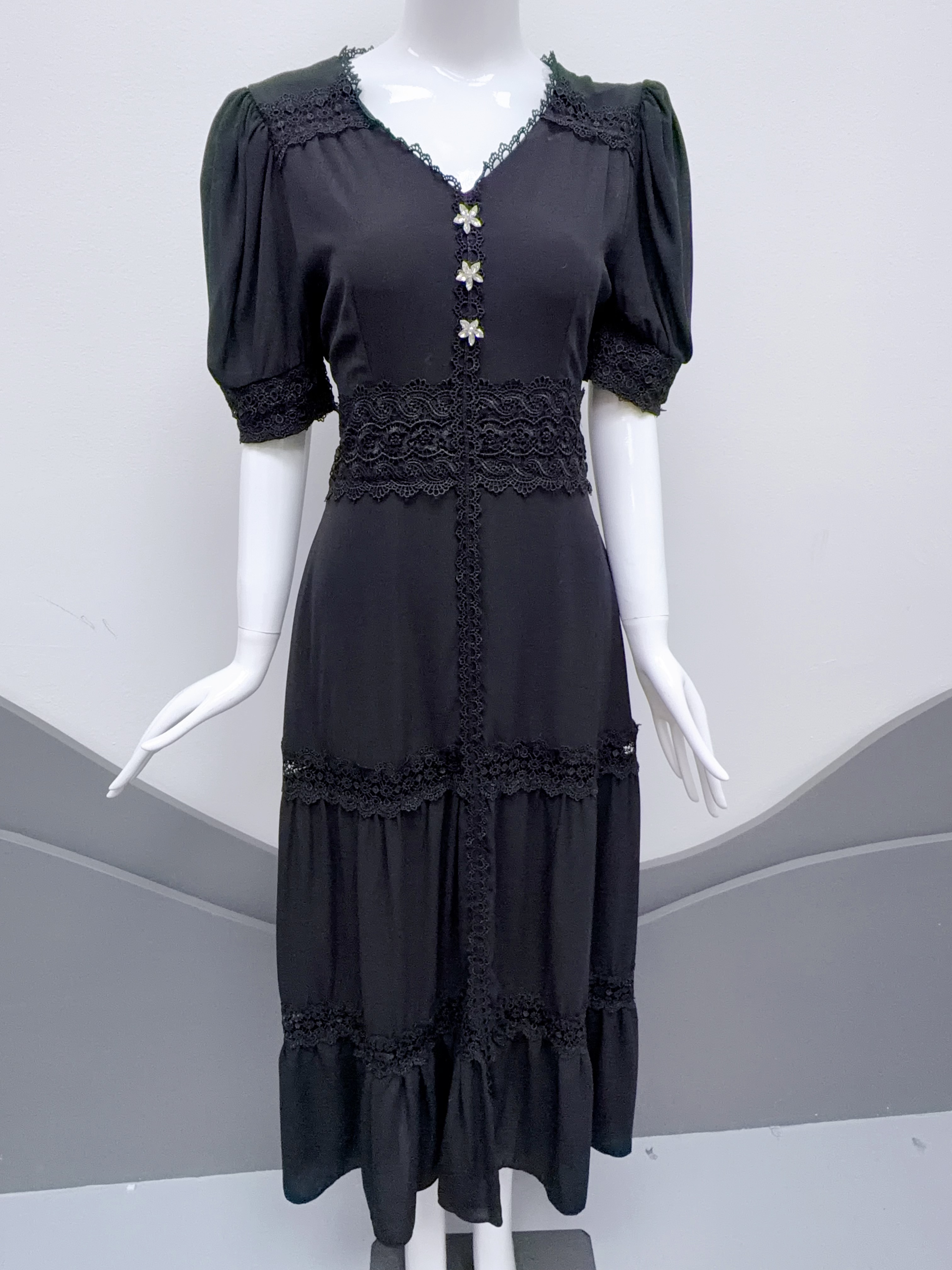 V308. HOA CRYSTAL BLACK DRESS