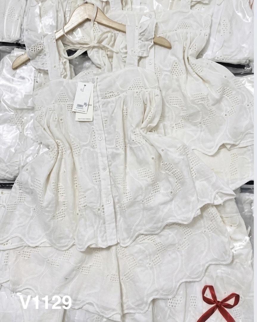 V1229. SET CREAM BABYDOLL NGAN