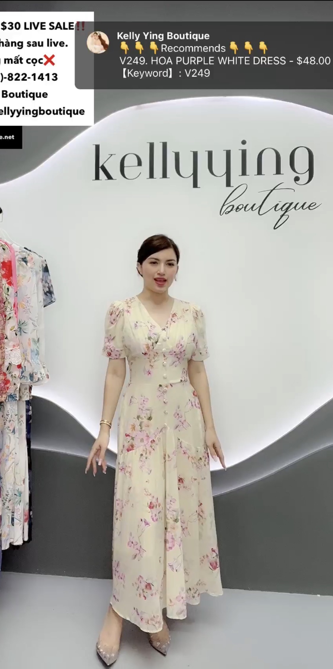 V289. HOA CREAM DRESS