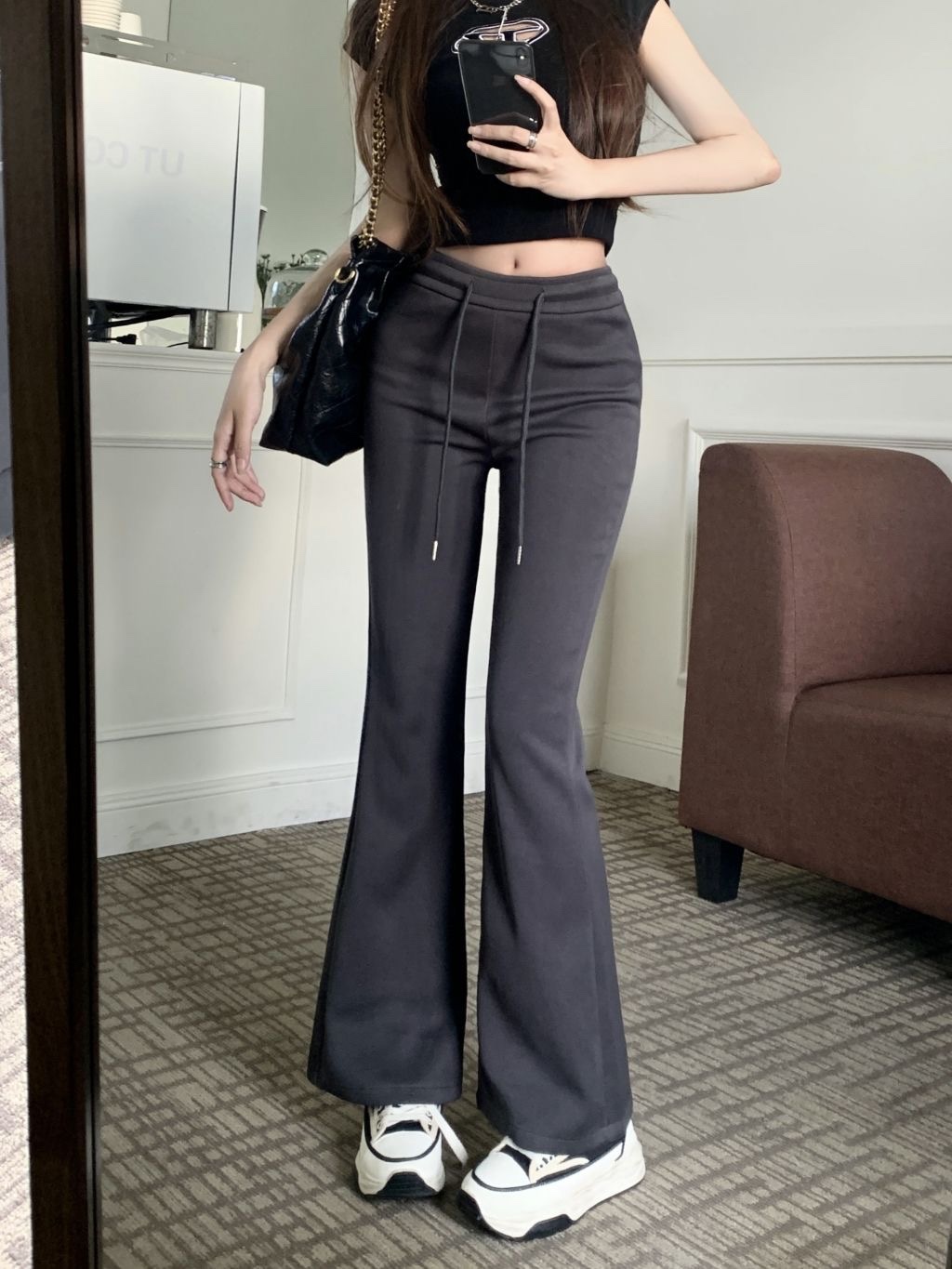 5374. DARK GRAY LONG BOTTOM