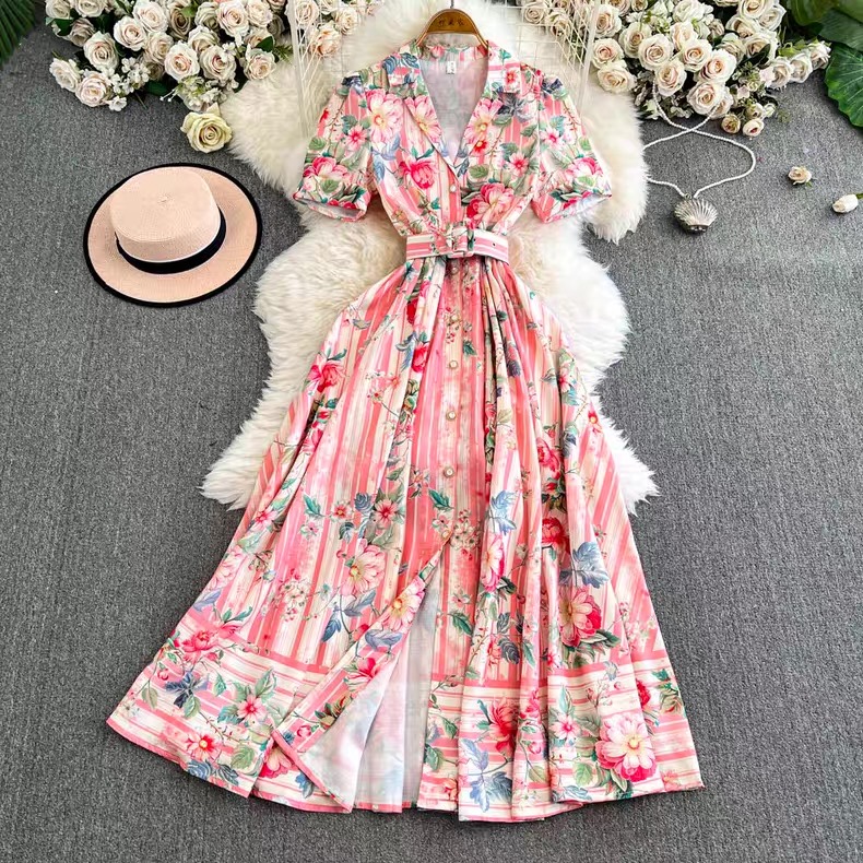 7819. PINK LONG DRESS