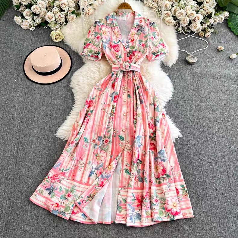 7819. PINK LONG DRESS