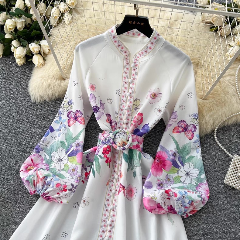 7816. FLOWER LONG DRESS