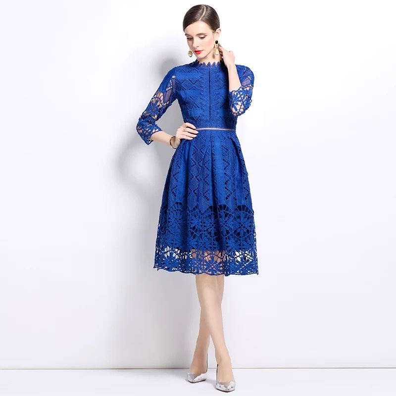 8299. LACE DRESS EXCLUSIVE BLUE