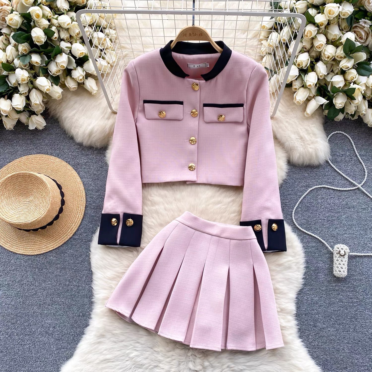 6786. PINK SHORT SET